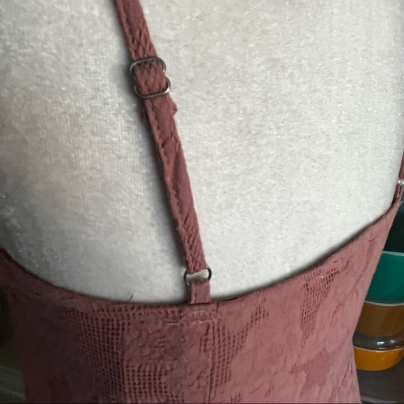 Lulus Time for Tea Dusty Rose Jacquard Sleeveless Midi Dress - Size Small - Picture 11 of 16